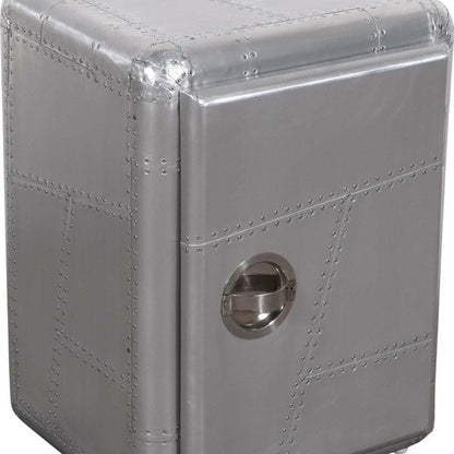 18" Silver Aluminum Standard Accent Cabinet With One Shelf HomeRoots