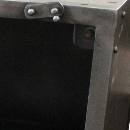 20" Silver Metal Accent Cabinet With Two Shelves HomeRoots