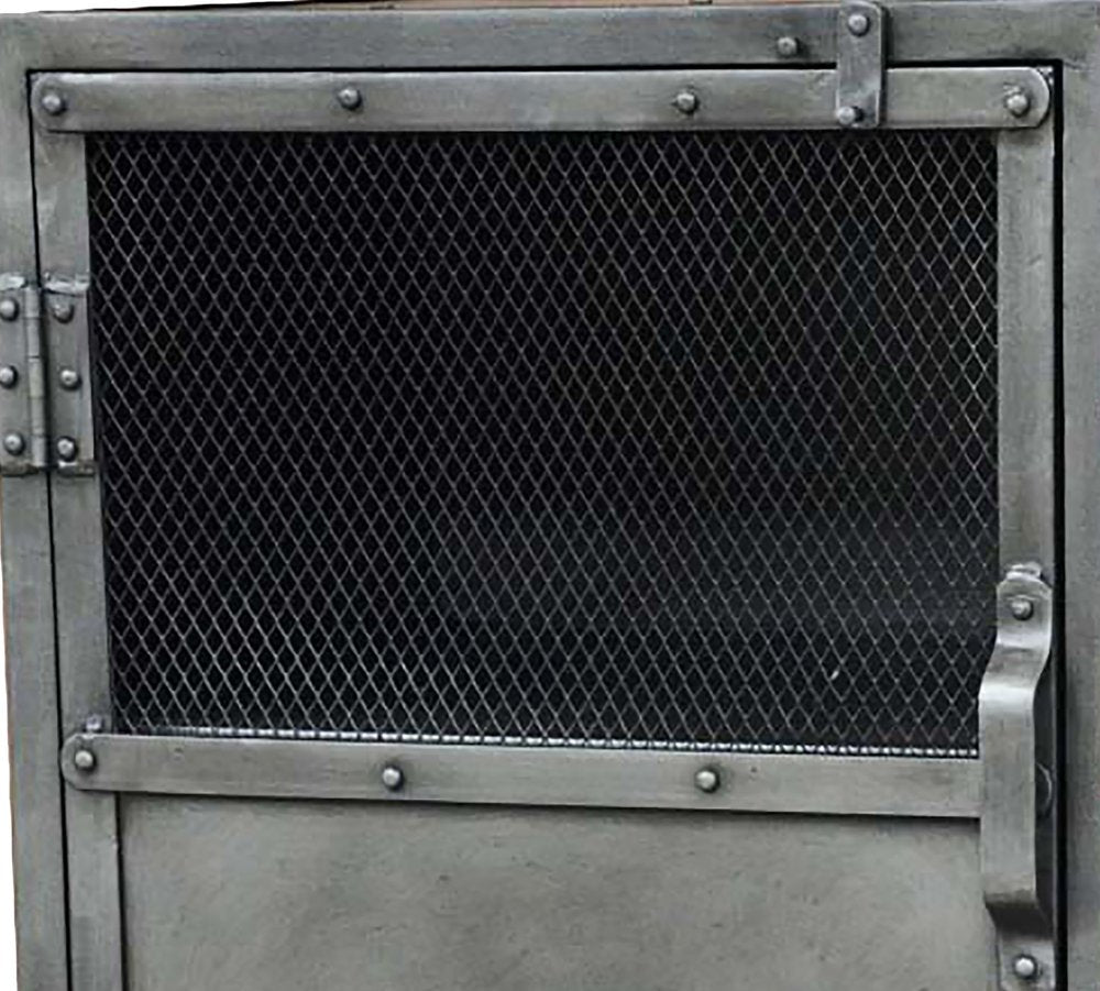 20" Silver Metal Accent Cabinet With Two Shelves HomeRoots