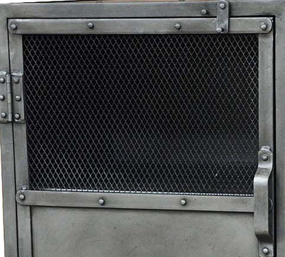 20" Silver Metal Accent Cabinet With Two Shelves HomeRoots