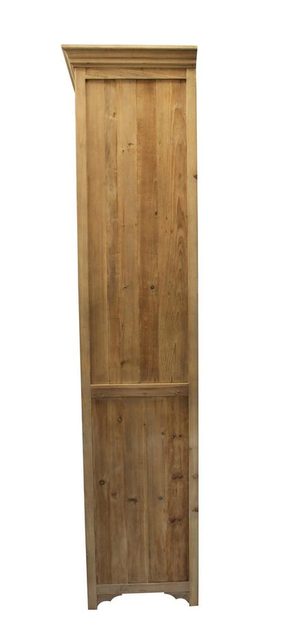 47" Natural Solid Wood Carved Geometric Accent Cabinet With Four Doors HomeRoots