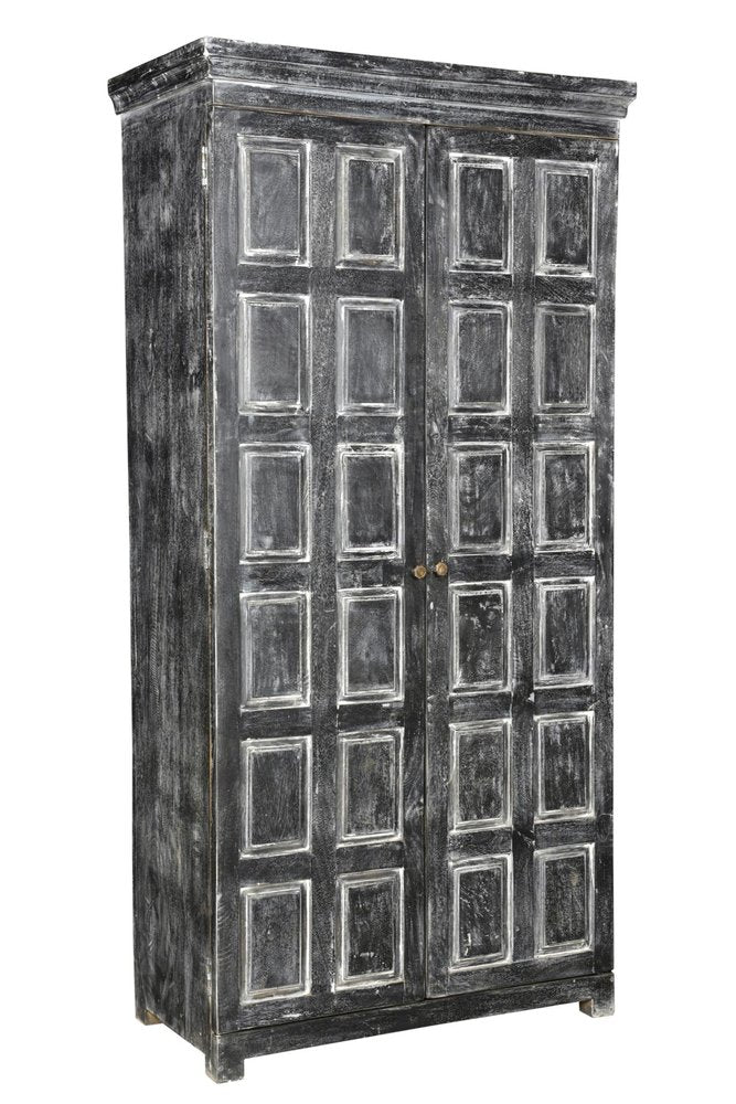 72" Dark Gray Solid Wood Pantry Or Storage Closet HomeRoots