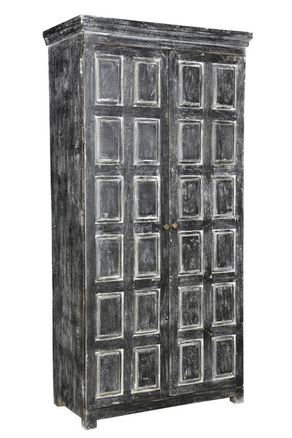 72" Dark Gray Solid Wood Pantry Or Storage Closet HomeRoots