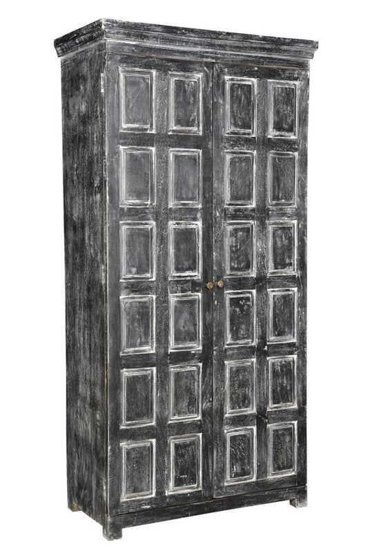72" Dark Gray Solid Wood Pantry Or Storage Closet HomeRoots