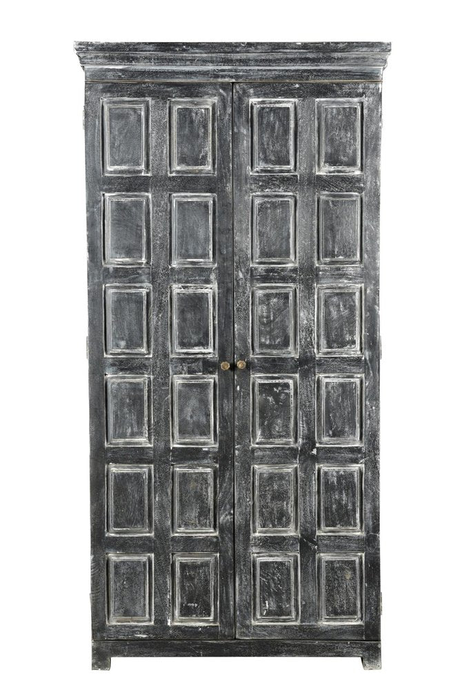 72" Dark Gray Solid Wood Pantry Or Storage Closet HomeRoots