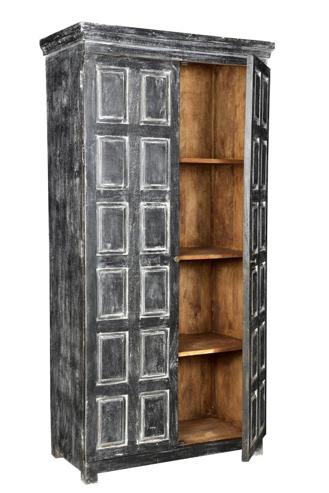 72" Dark Gray Solid Wood Pantry Or Storage Closet HomeRoots