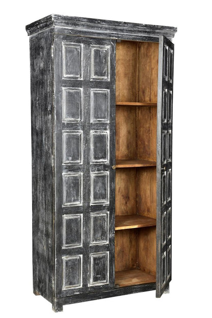 72" Dark Gray Solid Wood Pantry Or Storage Closet HomeRoots