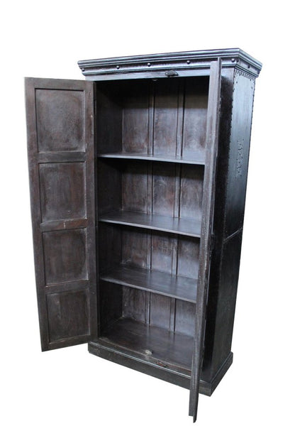 72" Dark Brown Solid Wood Pantry Or Storage Closet HomeRoots