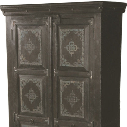 72" Dark Brown Solid Wood Pantry Or Storage Closet HomeRoots