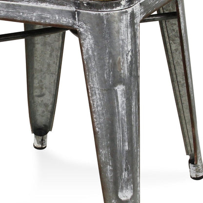 18" Brown And Gray Solid Wood And Steel Backless Bar Chair HomeRoots