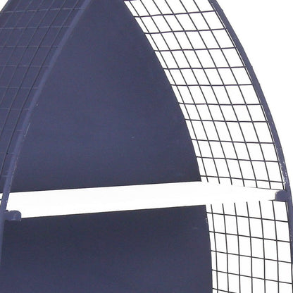 30" Navy Blue And White Metal and Wood Boat Shaped Bookcase