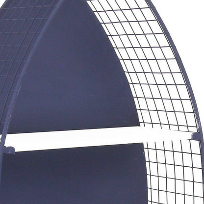 30" Navy Blue And White Metal and Wood Boat Shaped Bookcase HomeRoots