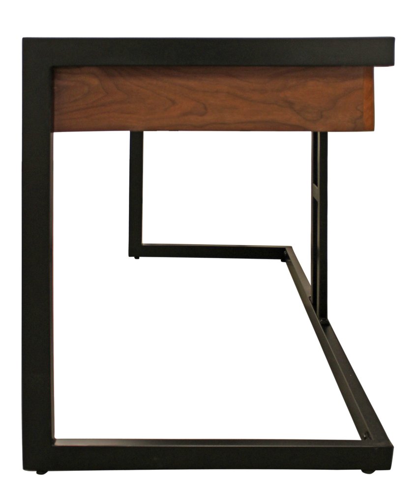 54" Natural and Black Solid Wood Writing Desk With Three Drawers HomeRoots