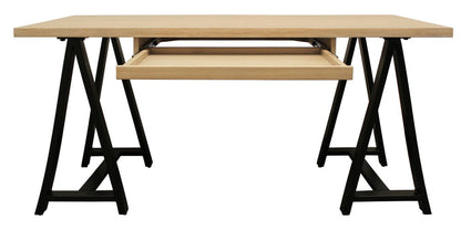 60" Ivory and Black Solid Wood Executive Desk HomeRoots