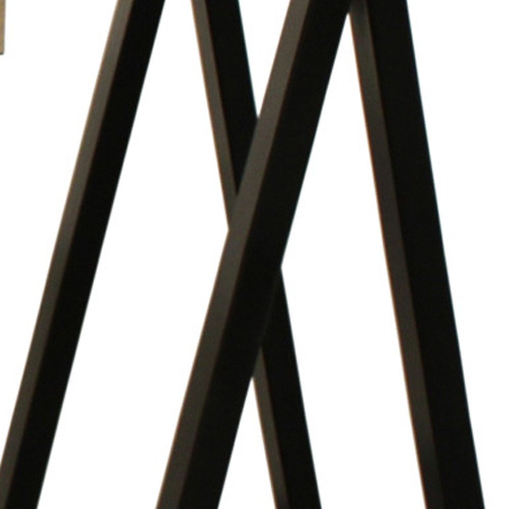 60" Ivory and Black Solid Wood Executive Desk HomeRoots