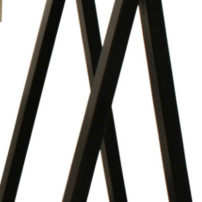 60" Ivory and Black Solid Wood Executive Desk HomeRoots