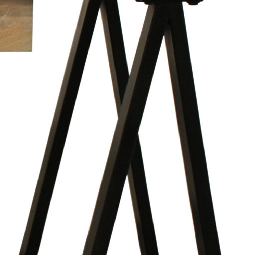 60" Ivory and Black Solid Wood Executive Desk HomeRoots