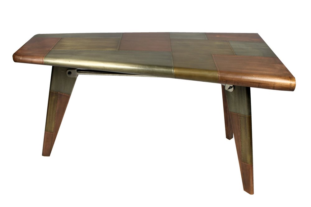 55" Copper Aluminum Writing Desk HomeRoots