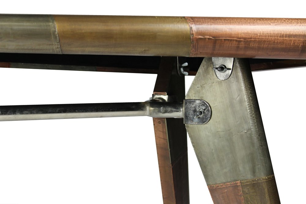 55" Copper Aluminum Writing Desk HomeRoots