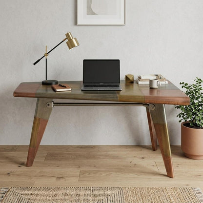 55" Copper Aluminum Writing Desk HomeRoots