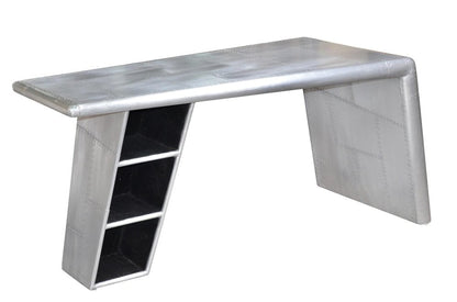 60" Silver Aluminum Writing Desk HomeRoots