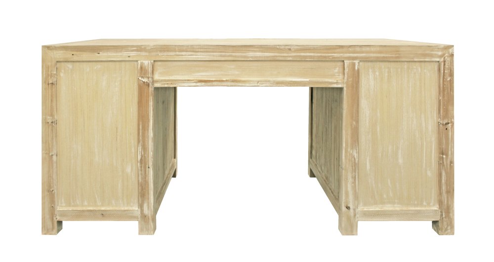 63" Brown Solid Wood Writing Desk With Twelve Drawers HomeRoots