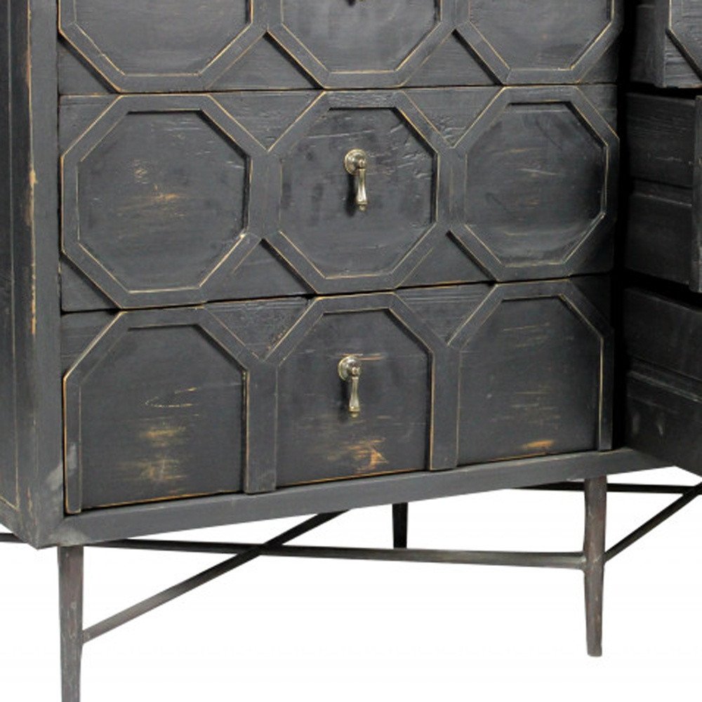 48" Dark Brown Solid Wood Six Drawer Double Dresser HomeRoots