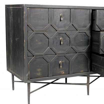 48" Dark Brown Solid Wood Six Drawer Double Dresser HomeRoots