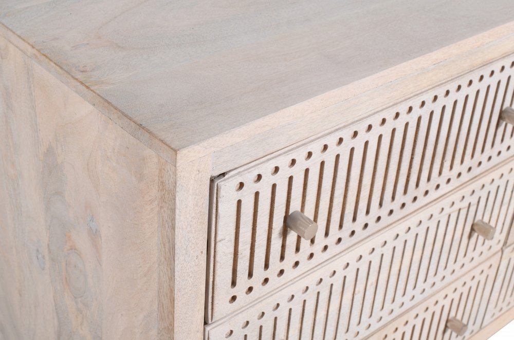 48" Brushed Ivory Solid Wood Six Drawer Double Dresser HomeRoots
