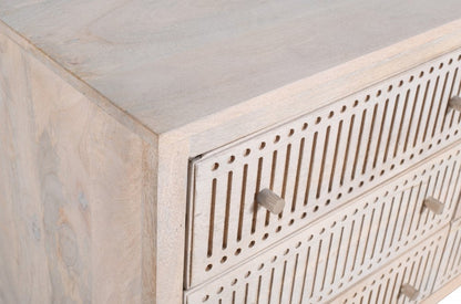 48" Brushed Ivory Solid Wood Six Drawer Double Dresser HomeRoots
