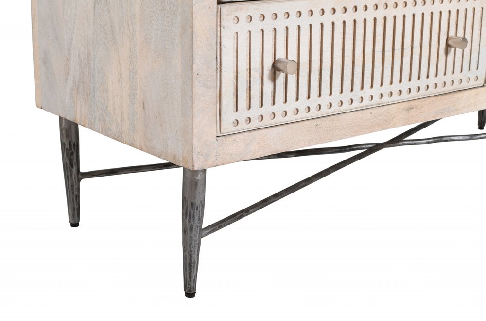 48" Brushed Ivory Solid Wood Six Drawer Double Dresser — view 5