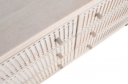 48" Brushed Ivory Solid Wood Six Drawer Double Dresser HomeRoots