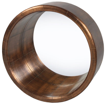 21" Copper Round Metal Framed Accent Mirror HomeRoots