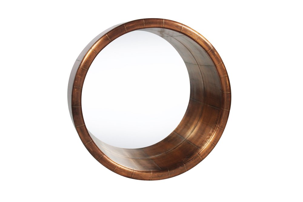 21" Copper Round Metal Framed Accent Mirror HomeRoots