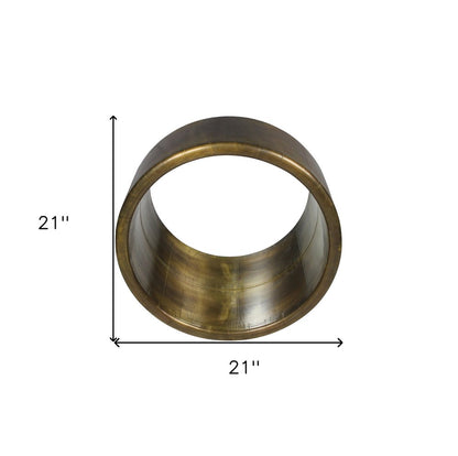 21" Brass Round Metal Framed Accent Mirror HomeRoots
