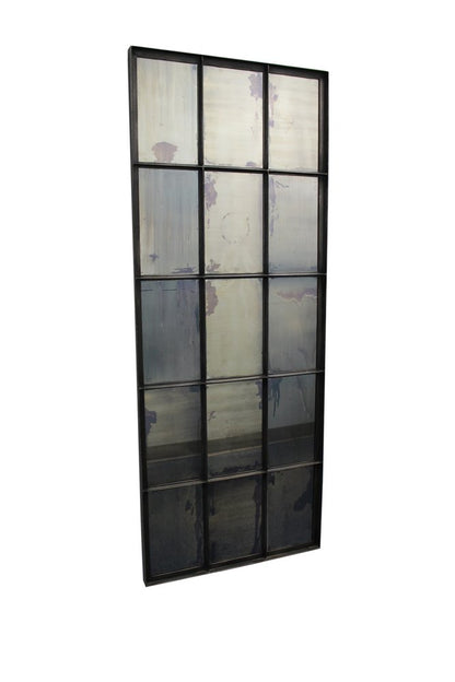 72" Black Metal Framed Full Length Antiqued Glass Hanging Mirror HomeRoots