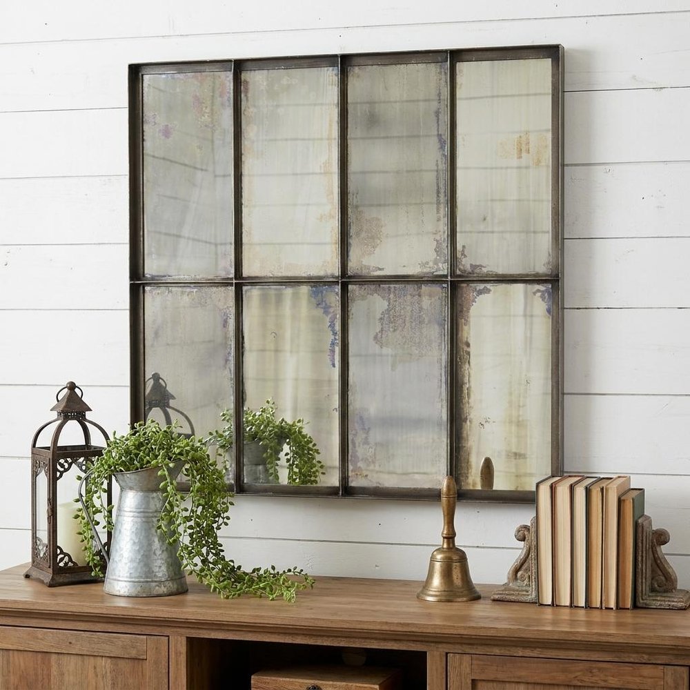 40" Black Square Metal Framed Accent Mirror HomeRoots