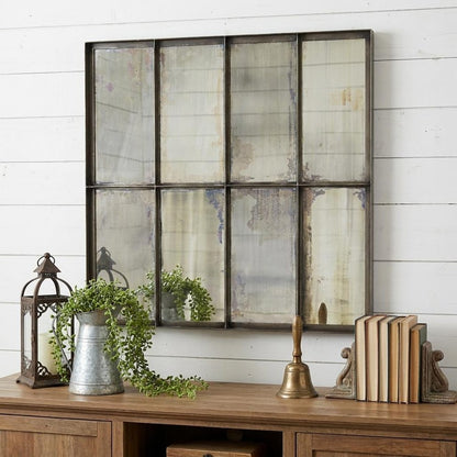 40" Black Square Metal Framed Accent Mirror HomeRoots