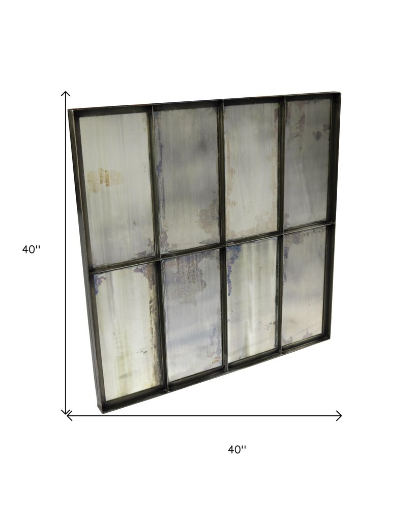 40" Black Square Metal Framed Accent Mirror HomeRoots