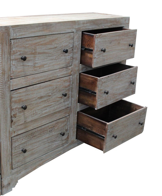60" Brown Solid Wood Six Drawer Double Dresser HomeRoots