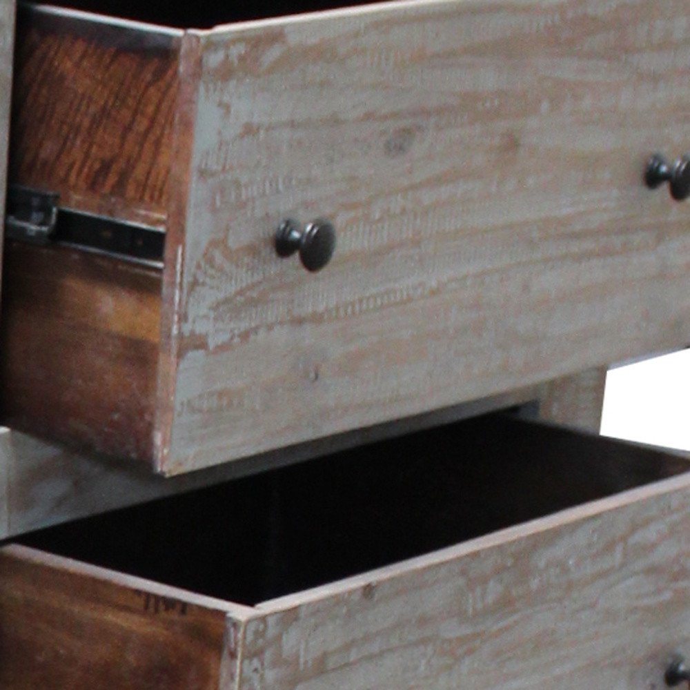 60" Brown Solid Wood Six Drawer Double Dresser HomeRoots