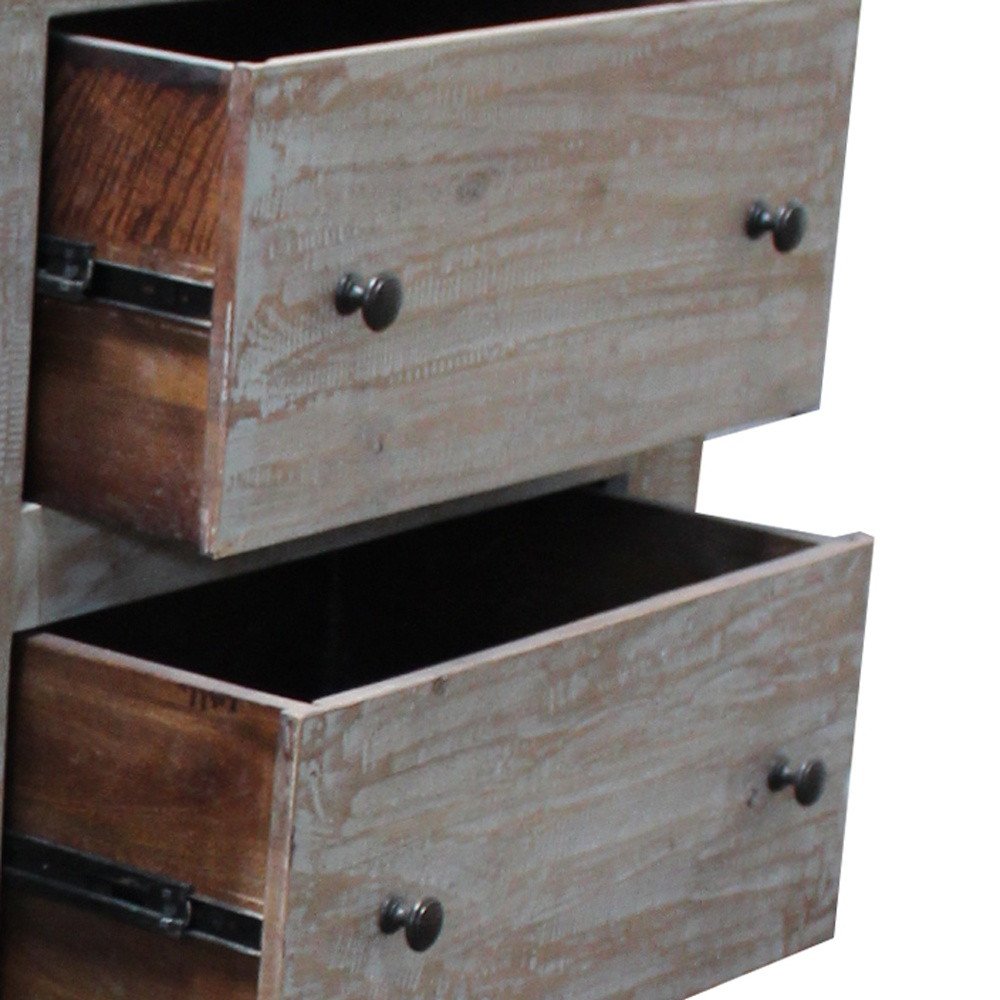 60" Brown Solid Wood Six Drawer Double Dresser HomeRoots