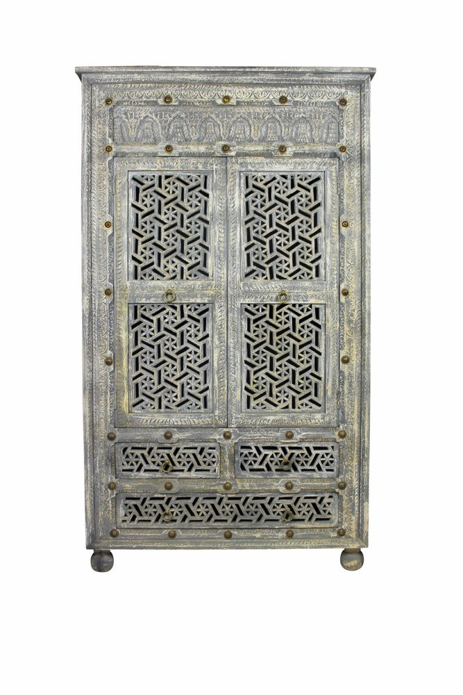 42" Aged Gray Solid Wood Three Drawer Gentleman's Chest HomeRoots