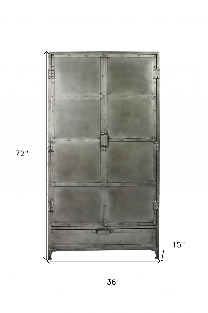 36" Silver Iron Drawer Combo Dresser HomeRoots