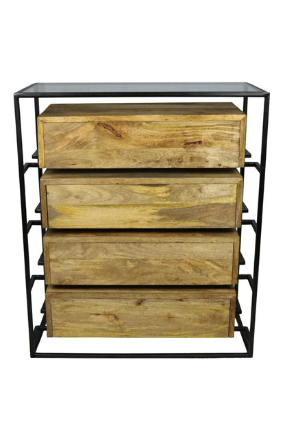 41" Natural Solid Wood Four Drawer Chest HomeRoots