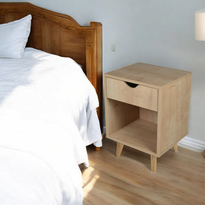 22" Natural One Drawer Nightstand