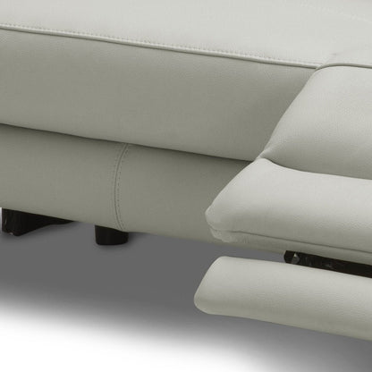60" Gray And Black Top Grain Leather Power Reclining Loveseat HomeRoots