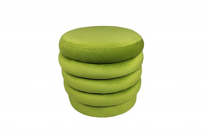 21" Green Velvet Tufted Round Cocktail Ottoman HomeRoots