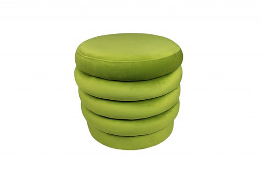 21" Green Velvet Tufted Round Cocktail Ottoman HomeRoots