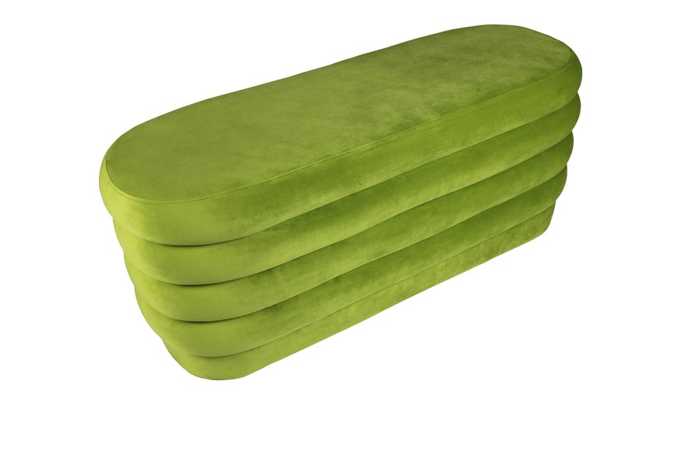 44" Green Velvet Tufted Oval Ottoman HomeRoots